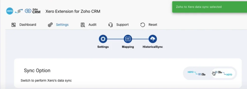 Xero Integration for Zoho CRM 7 xero-zoho-crm-sync-direction-historical-sync-option