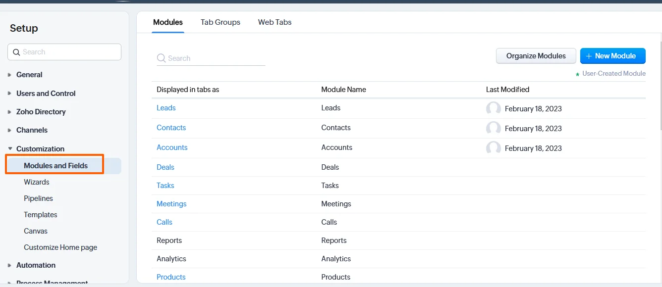 Zoho CRM Admin Guide for Beginners:Everything You Need to Know 8 Zoho-Admin-Guide-Modules-and-Fields