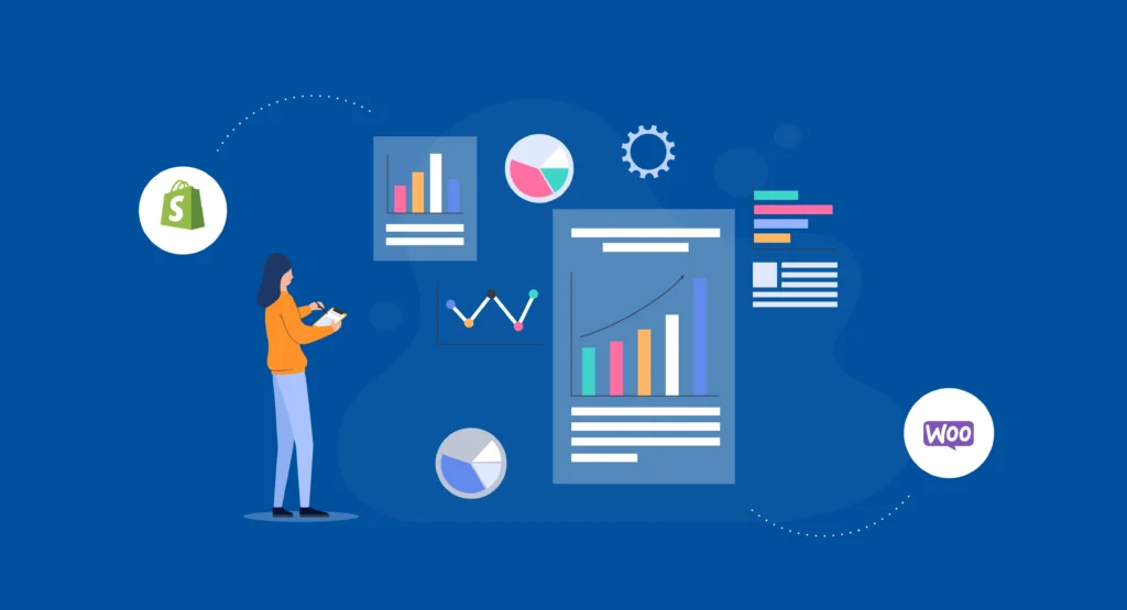 Performance scalability chart for Shopify and WooCommerce