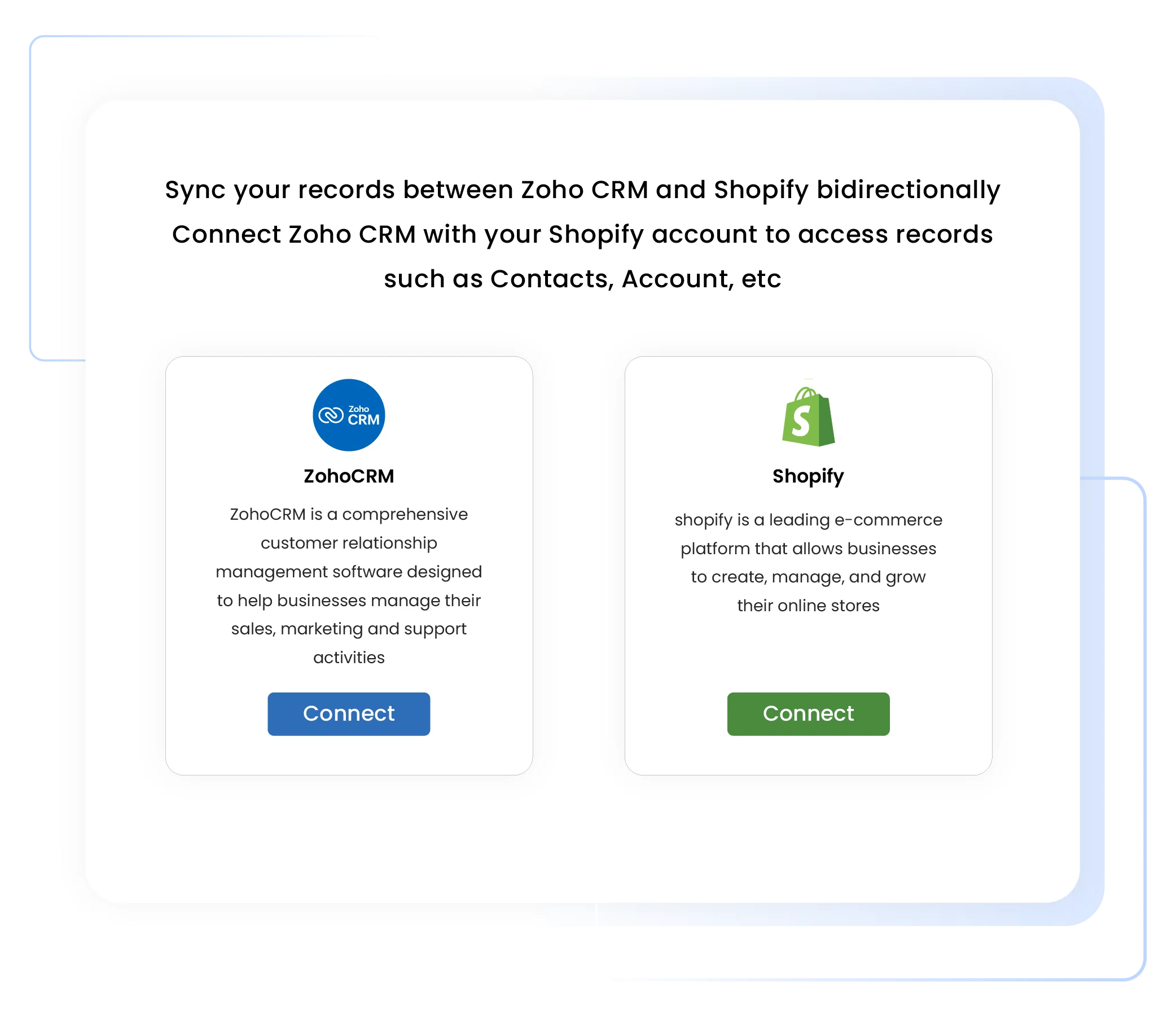 Shopify-integration-for-zoho-crm-connect