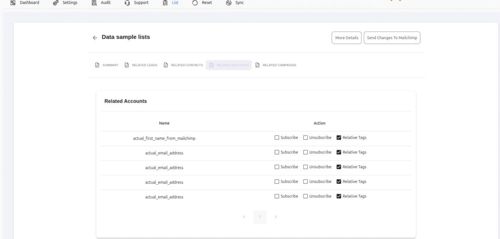 Zoho Mailchimp Extensions Bulk subscribeunsubscribe