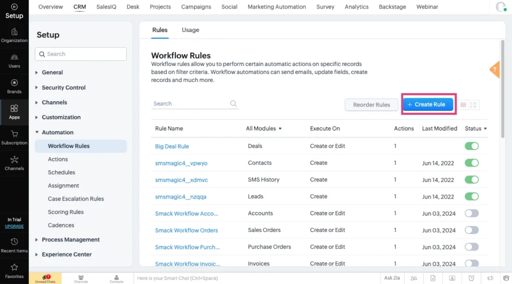 create a Workflow Rule