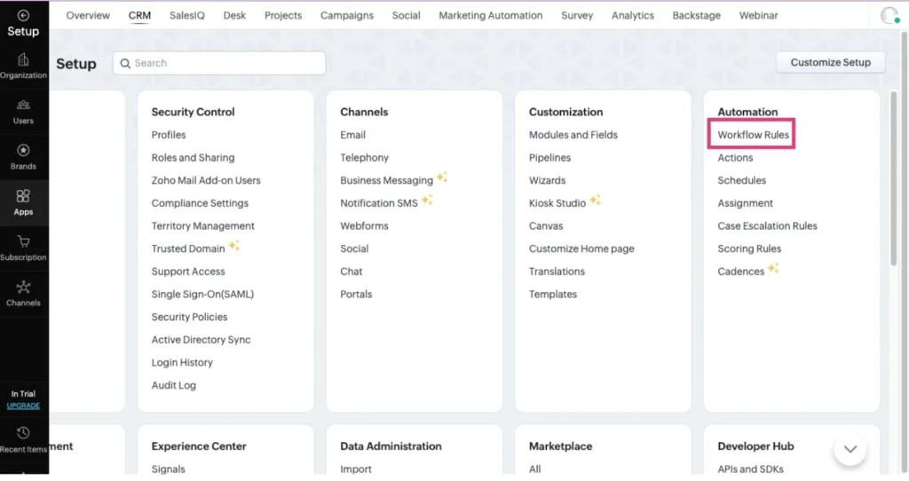 Automate Workflow Field Updates in Zoho CRM 1 workflow-field-updates-rules-automation-setup.