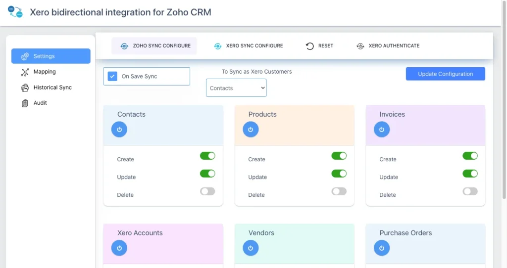 Zoho Xero Configuration