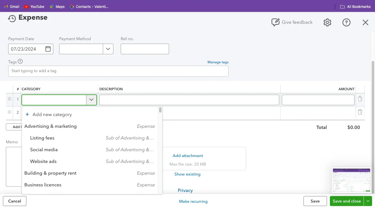 Automate invoice Categorise Expenses edited