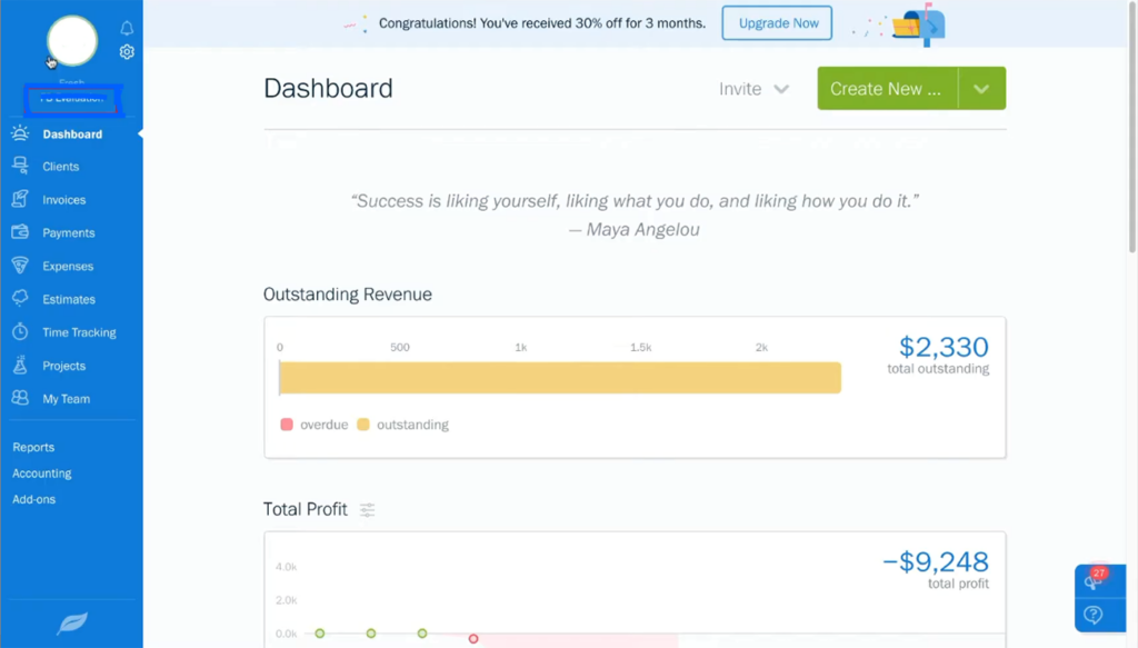 FreshBooks-Dashboard-overview