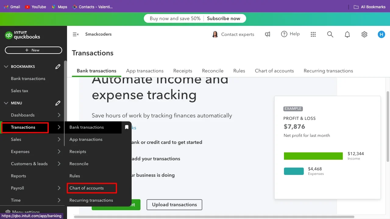 Quickbooks tips Chart of accounts edited