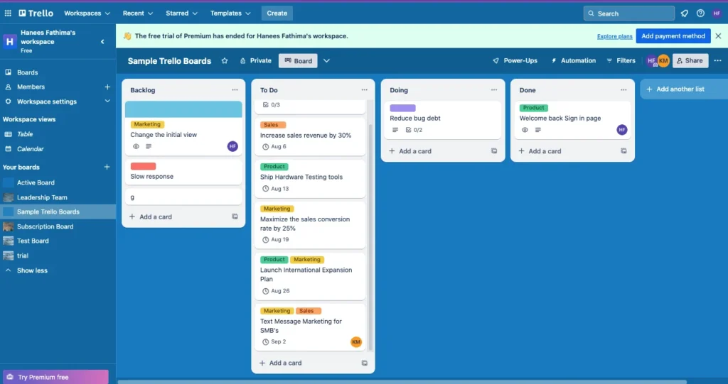 Trello board Effective To do Lists