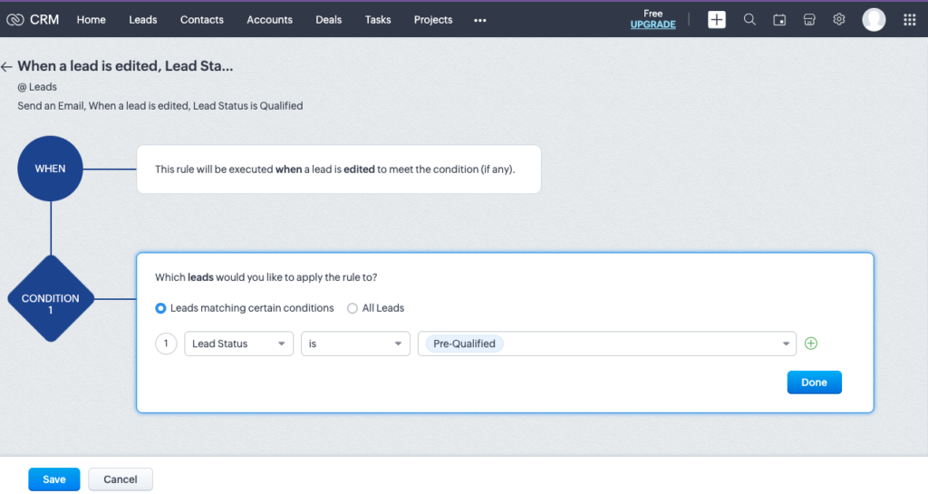 How to Send Campaigns in Zoho CRM Using Automation Tools 6 How to send email campaign Apply condition 1
