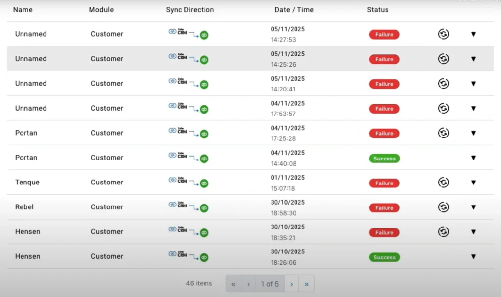 Zoho QuickBooks Extension for Zoho CRM - Integration Guide 7 zoho-crm-quickbooks-sync-audit-log-failed-records