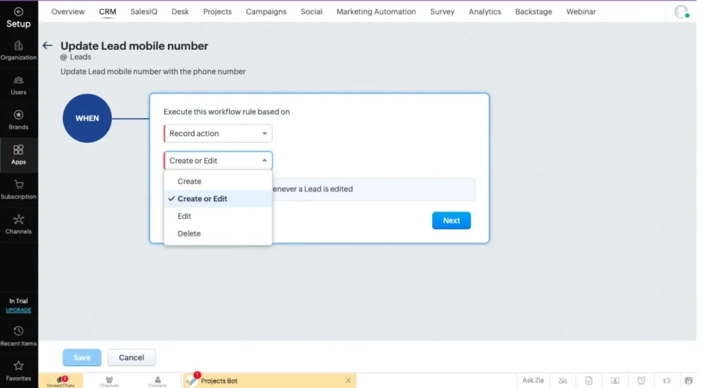 Automate Workflow Field Updates in Zoho CRM 4 zoho-crm-automation-workflow-rule-execution