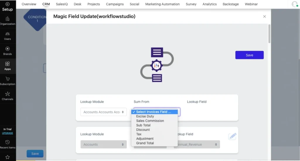Automate Workflow Field Updates in Zoho CRM 6 zoho-crm-workflow-sum-up-fields-automation